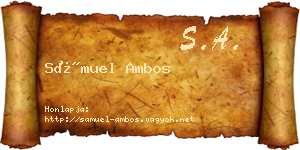 Sámuel Ambos névjegykártya